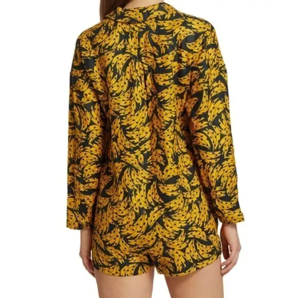 FARM RIO NWT Black Spotted Banana Print Mini Romper LARGE
